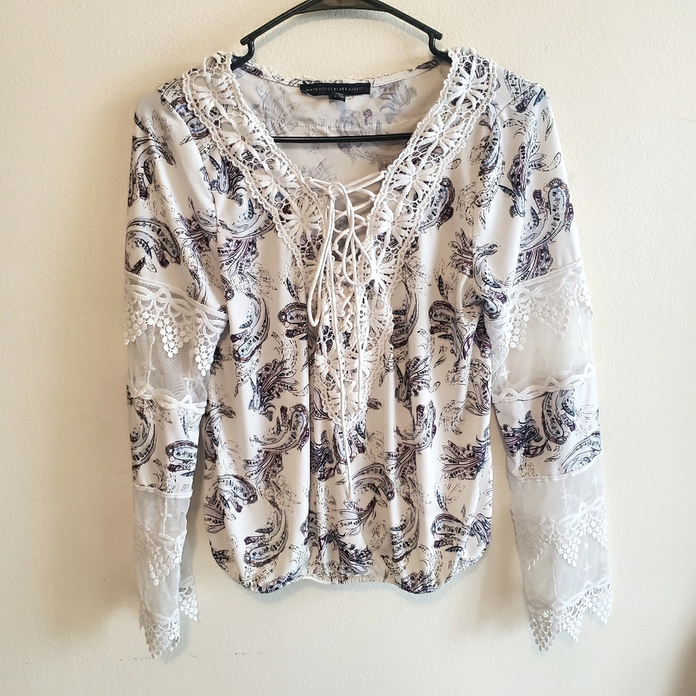 WHBM Paisley Lace Blouse